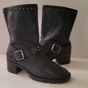 Highness studded moto boots by AEROSOLES